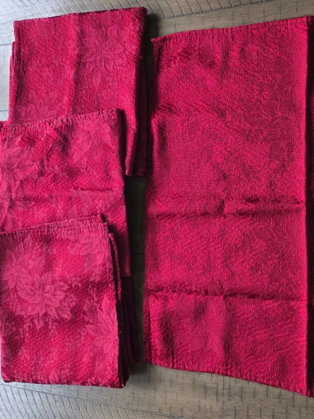 Red Tablecloth + 8 Dinner Napkins - Damask Cloth TC= 96x55 Rectangle